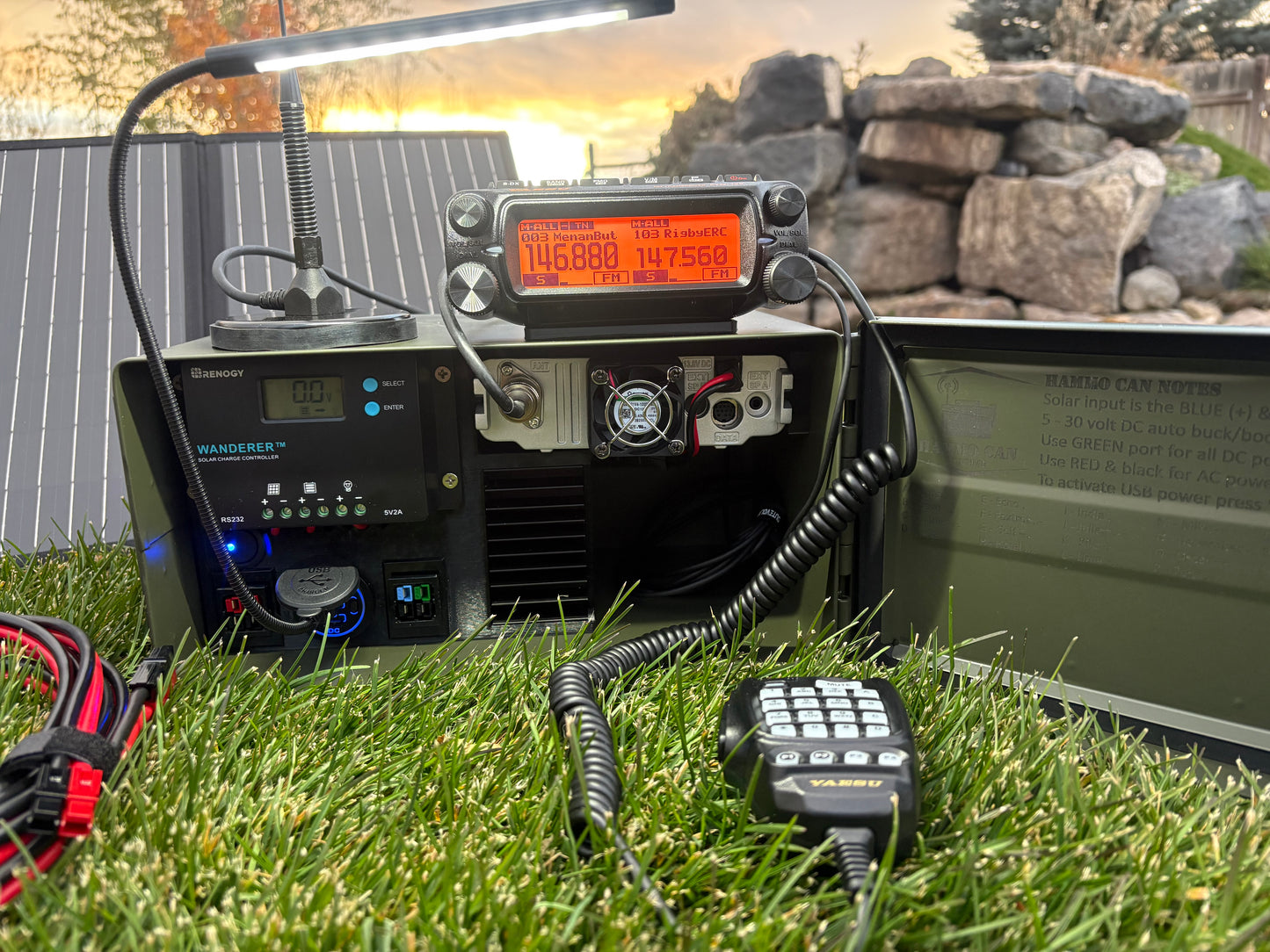 Hammo Can w/ Yaesu FTM Series Radio - Amateur (Ham) Radio Go Box - Solar Generator